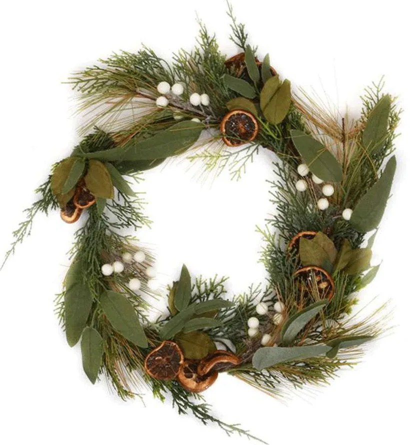 Χριστουγεννιάτικο Στεφάνι 372-99-265 40cm Green-Orange