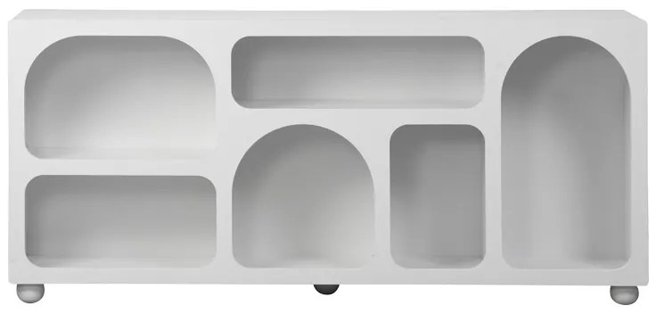 Μπουφές Emersi pakoworld με ράφια mdf σε λευκή απόχρωση 164x34x76εκ