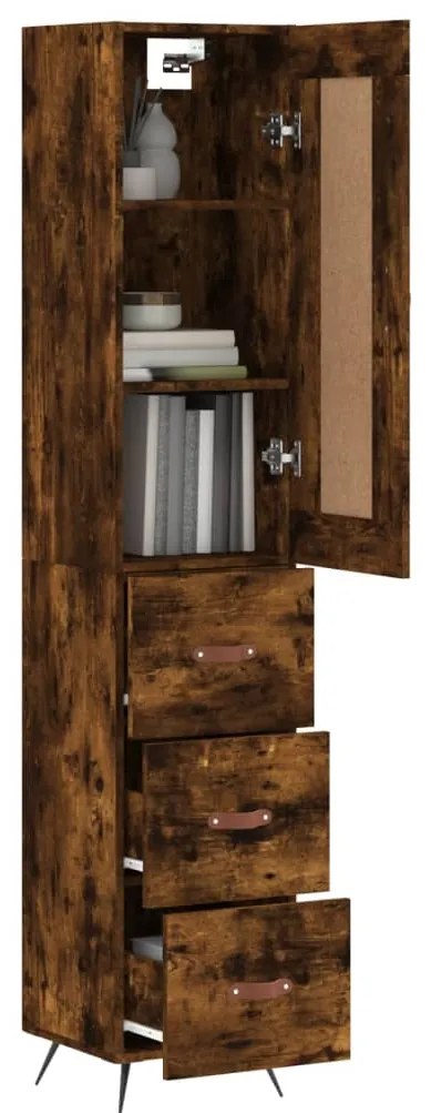 vidaXL Ντουλάπι Καπνιστή δρυς 34,5x34x180 εκ. από Επεξεργασμένο Ξύλο