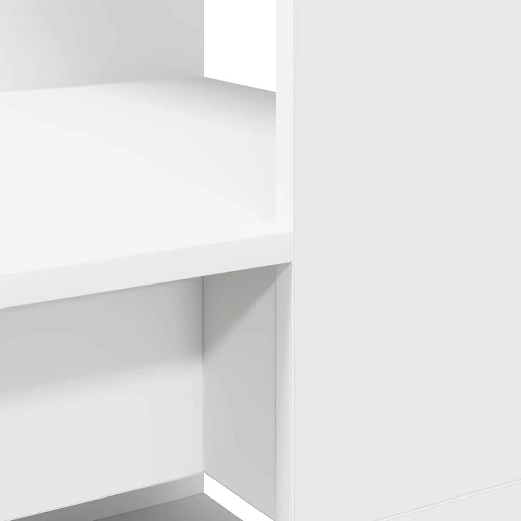 vidaXL Γραφείο με ράφι Λευκό 113 x 54 x 120 εκ. Επεξεργασμένο ξύλο