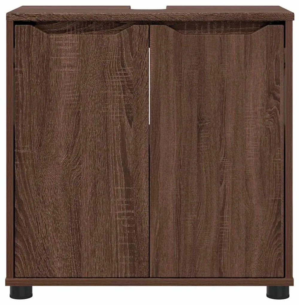 vidaXL Ντουλάπα νιπτήρα μπάνιου με ράφι Καφέ δρυς 60 x 30 x 60 cm