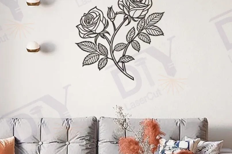 Intra απο ξύλο plywood 3mm-4mm πάχος – Rose Branch Decor & Print Design Δίασταση 40x30 cm INTRAFABR-117166587
