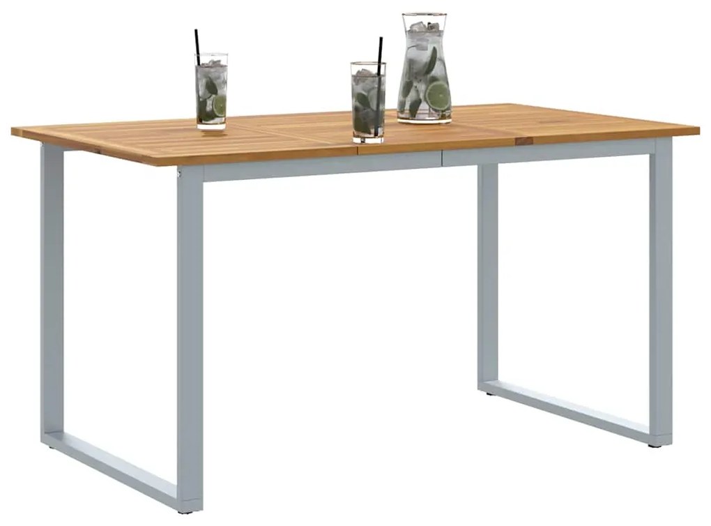 vidaXL Τραπέζι Κήπου για Φαγητό Γκρι 140 x 80 x 75 cm
