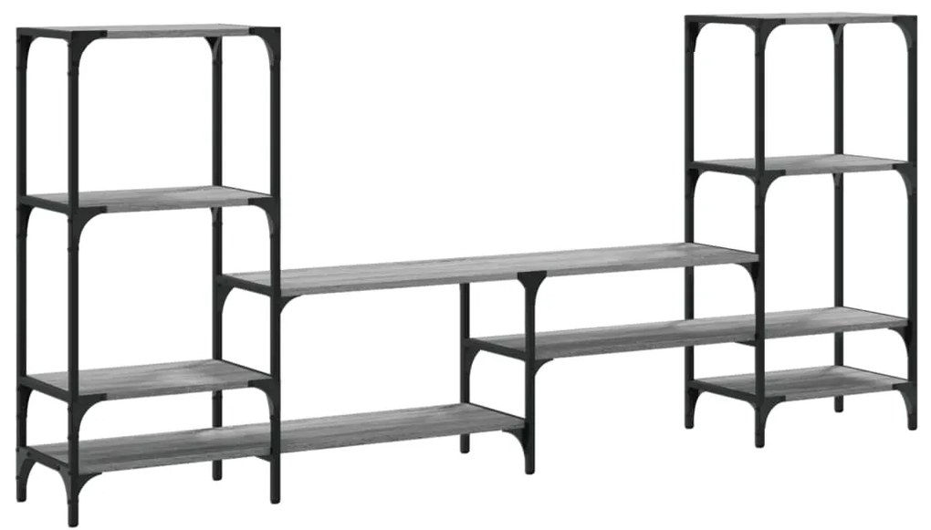 vidaXL Έπιπλο Τηλεόρασης Γκρι Sonoma 206,5x28,5x95 εκ. από Επεξ. Ξύλο