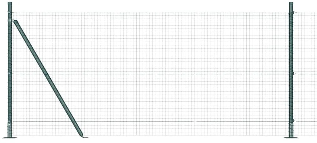 vidaXL Φράχτης με Στήλες. Πράσινο 0.8 x 10 m Ατσάλι