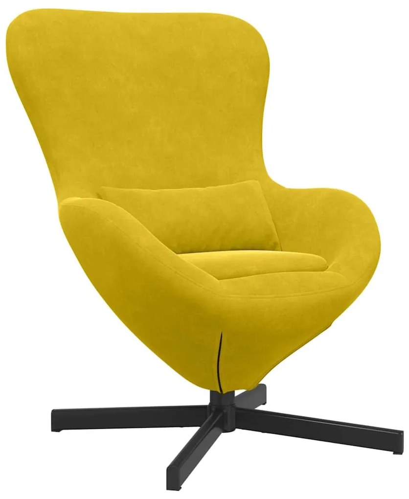 vidaXL Κάθισμα-αυγό Κίτρινο 63 x 73 x 90 εκ Βελούδο