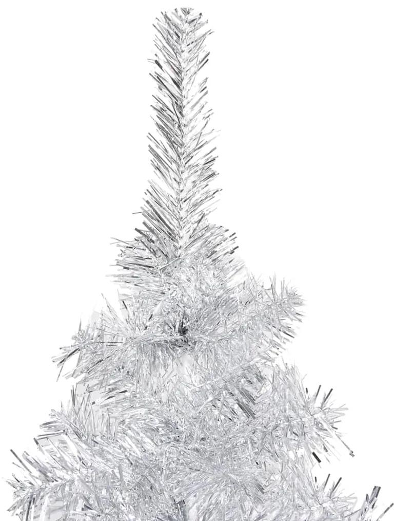 vidaXL Χριστουγεν Δέντρο Προφωτισμένο Τεχνητό Μπάλες Ασημί 240εκ PET