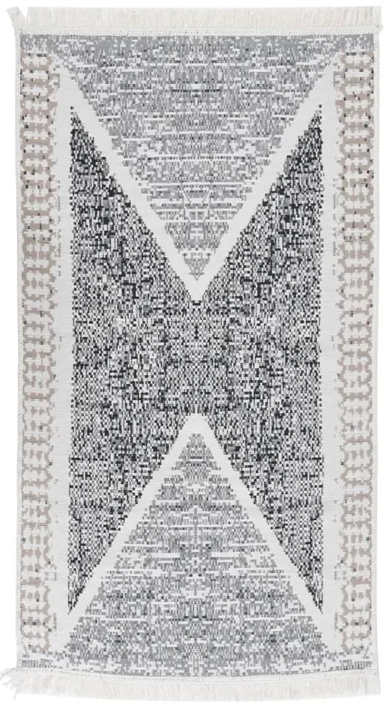 vidaXL Χαλί Μαύρο και Γκρι 120x180 εκ. Βαμβακερό