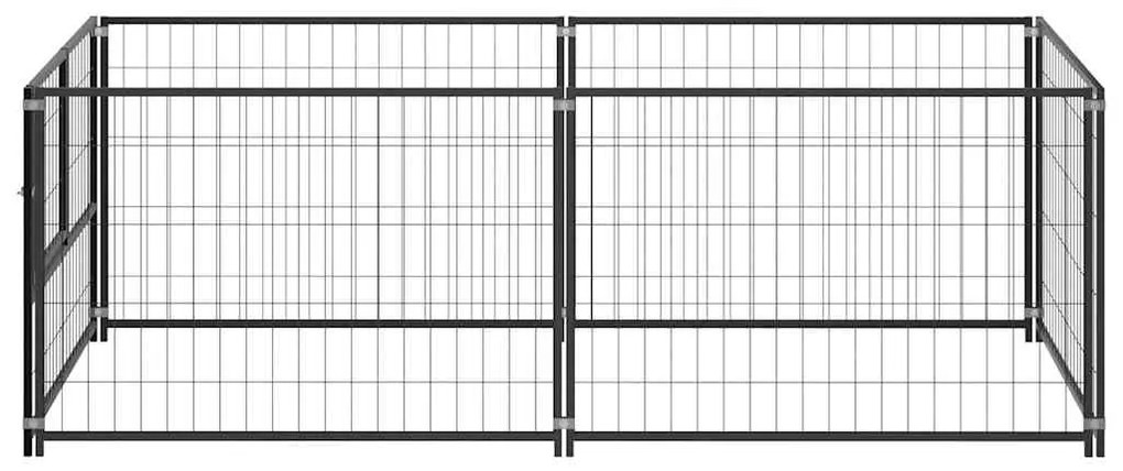 vidaXL Σπιτάκι Σκύλου Μαύρο 200 x 100 x 70 εκ. Ατσάλινο