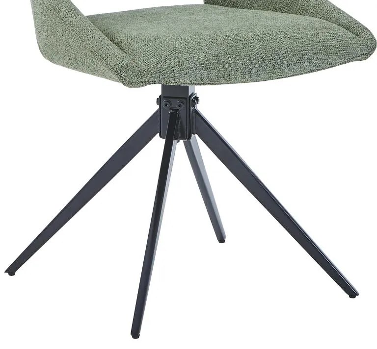 Καρέκλα περιστρεφόμενη Luciano I σε πράσινο ύφασμα-πόδι μεταλλικό μαύρο 52.5x54x85εκ 52.5x54x85 εκ.