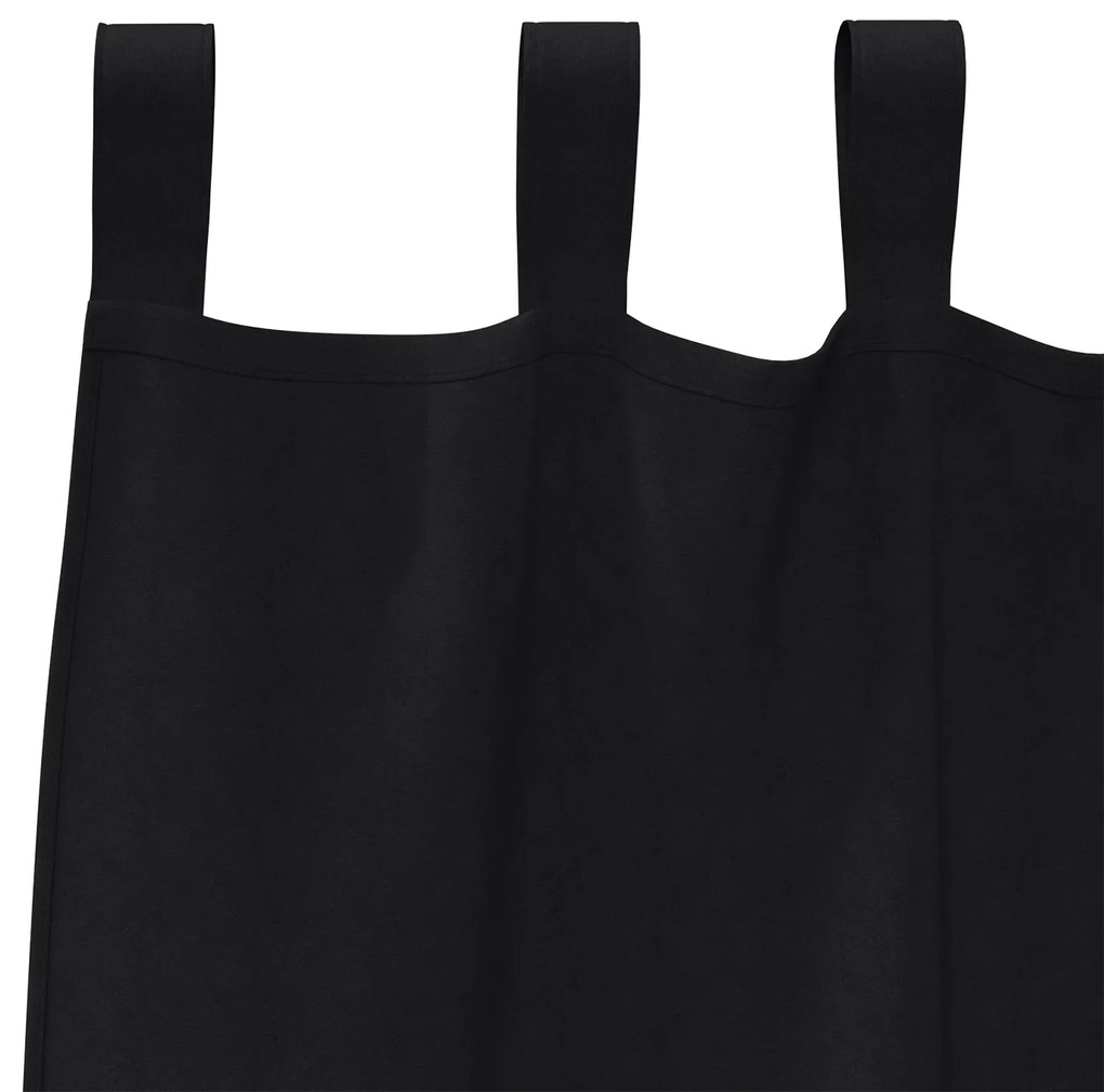 vidaXL Κουρτίνες με κουρτίνες 2 pcs Μαύρο 245 x 140 εκ. Πολυεστέρας