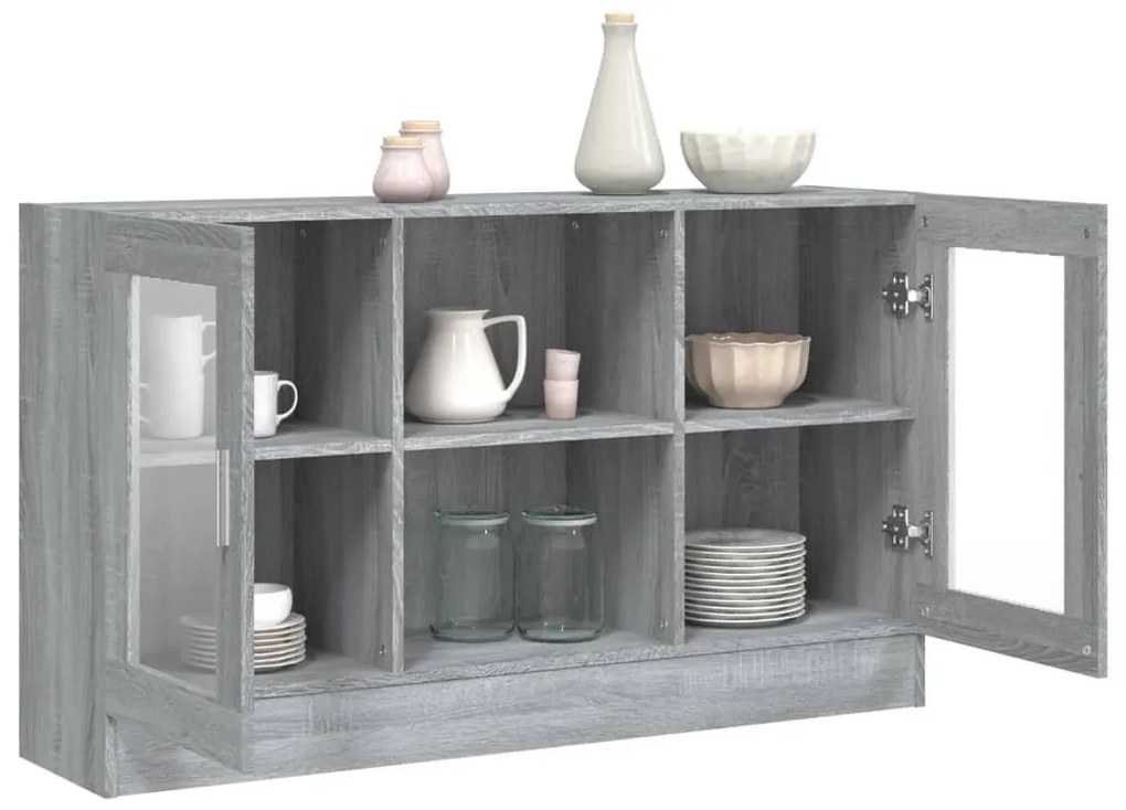 vidaXL Βιτρίνα Γκρι Sonoma 120x30,5x70 εκ. από Επεξεργασμένο Ξύλο
