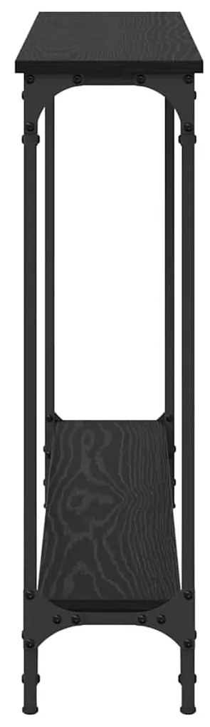 vidaXL Τραπέζι κονσόλας με ράφι Μαύρη Οξυά 102 x 23 x 15,5 εκ.