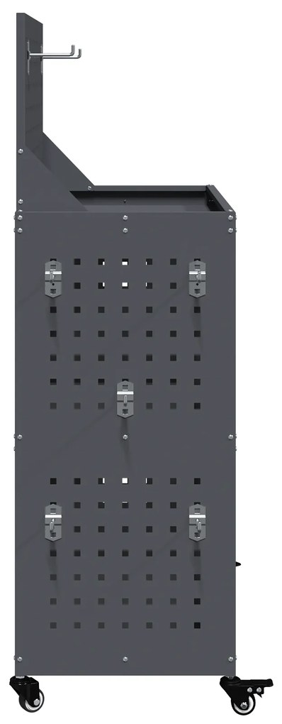 vidaXL Καρότσι εργαλείων με ράφι Ανθρακί 65 x 35 x 111 εκ Κρύα χάλυβας