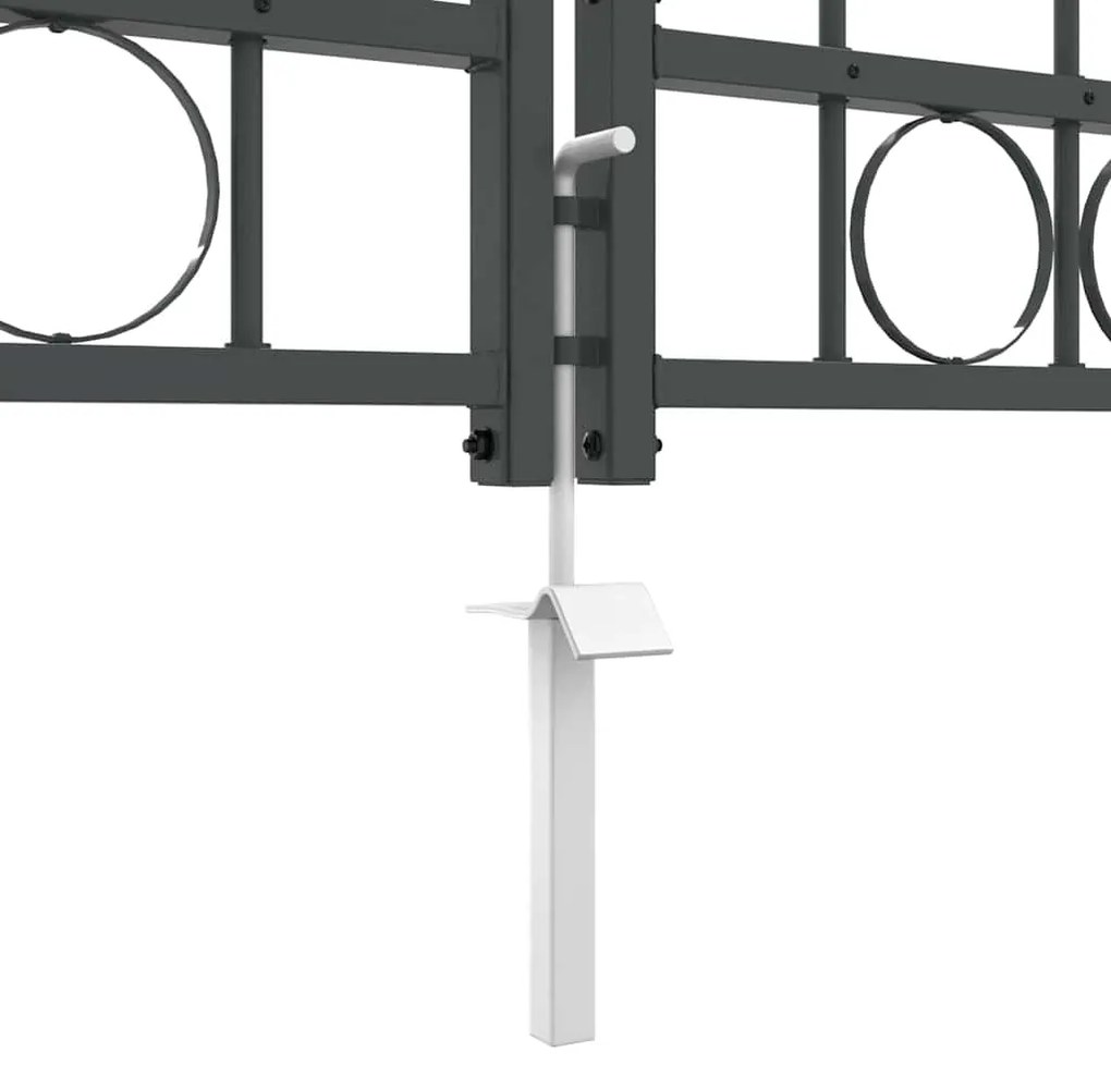 vidaXL Πύλη Κήπου με Καμπύλη Κορυφή Γκρι 500 x 100 cm Ατσάλι