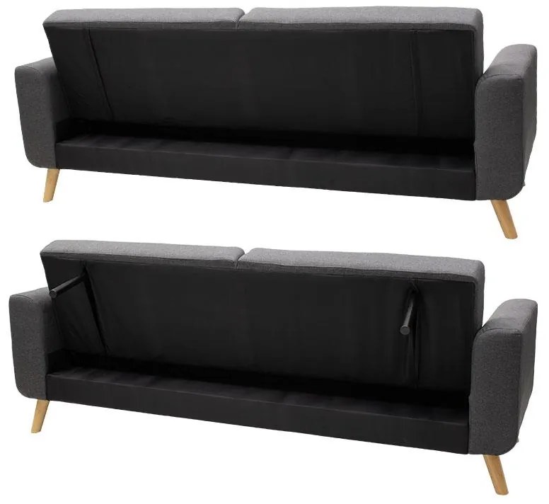 Καναπές - Kρεβάτι Carmelo Ύφασμα Ανθρακί 214x80x86 εκ. 214x80x86 εκ.