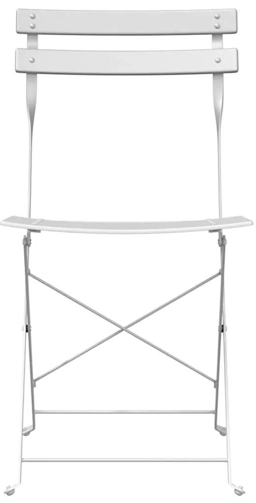 vidaXL Πτυσσόμενη Καρέκλα Κήπου 2 pcs Λευκό 42 x 46 x 82εκ Μέταλλο