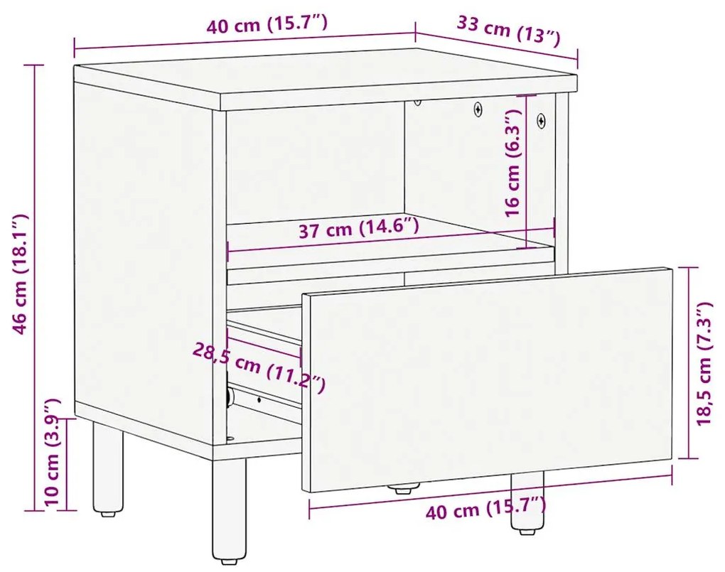 ΝΤΟΥΛΑΠΙΑ ΚΡΕΒΑΤΙΟΥ 2 ΤΕΜΑΧΙΑ ΜΑΥΡΟ 40X33X46 CM 4018635