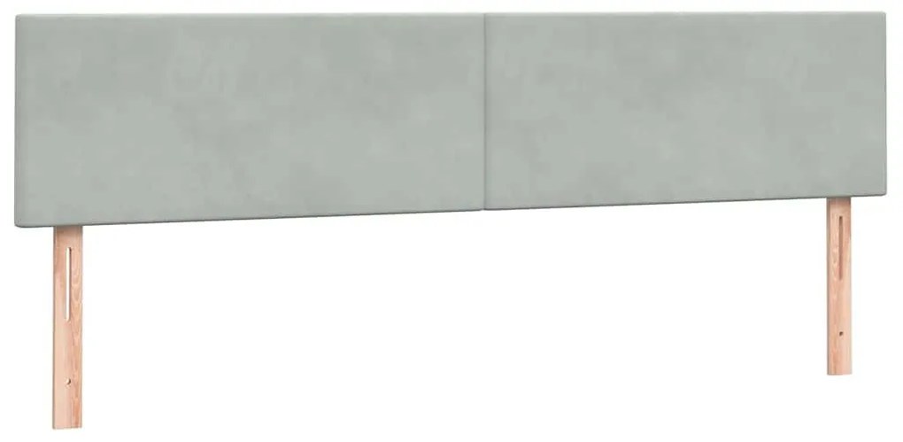 Κρεβάτι Boxspring με Στρώμα Ανοιχτό Γκρι 180x210 εκ. Βελούδινο - Γκρι