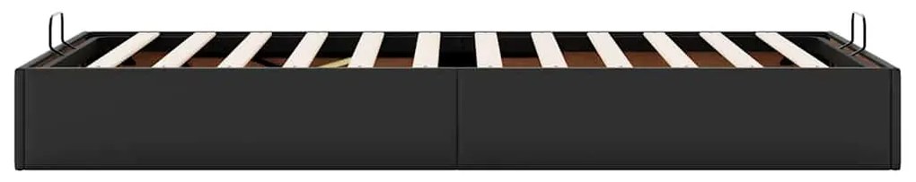 vidaXL Οθωμανικό πλαίσιο κρεβατιού χωρίς στρώμα Μαύρο Συνθετικό δέρμα