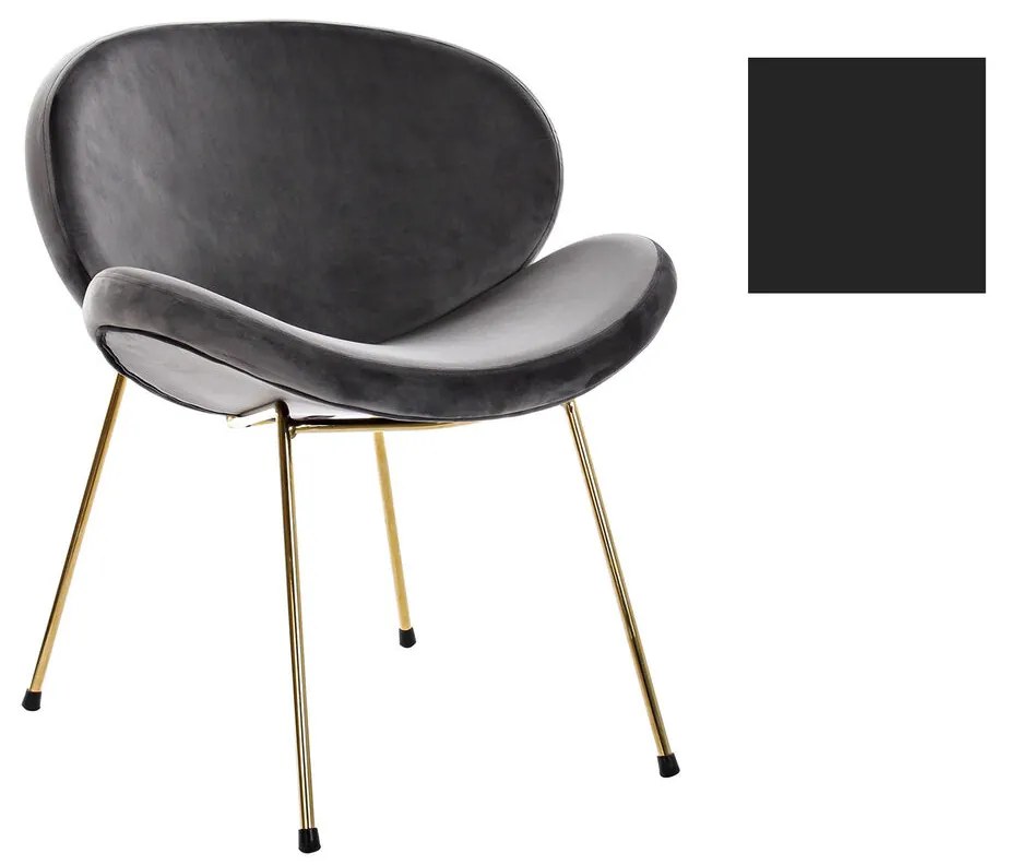Καρέκλα DKD Home Decor Μαύρο Χρυσό πολυεστέρας Μέταλλο 62 x 58 x 73 cm
