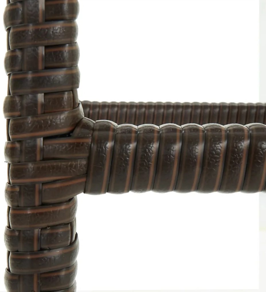 vidaXL Σκαμπό Μπαρ 3 τεμ. Καφέ από Συνθετικό Ρατάν με Μαξιλάρια