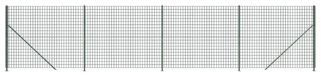 vidaXL Συρματόπλεγμα Περίφραξης Πράσινο 1,6x10 μ. με Βάσεις Φλάντζα