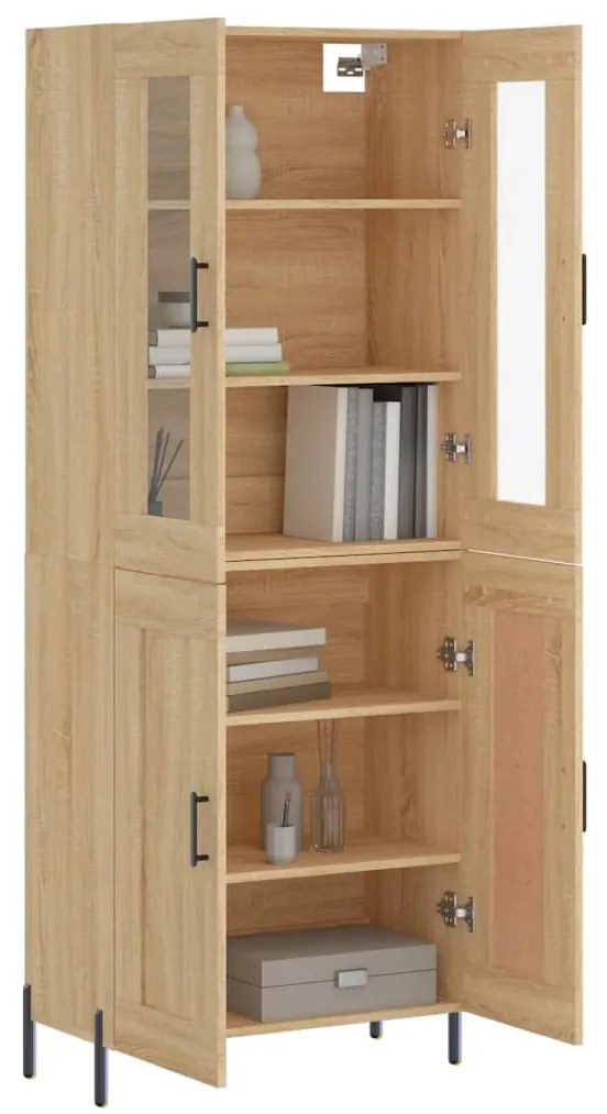 vidaXL Ντουλάπι Sonoma δρυς 69,5 x 34 x 180 εκ. από Επεξεργασμένο Ξύλο