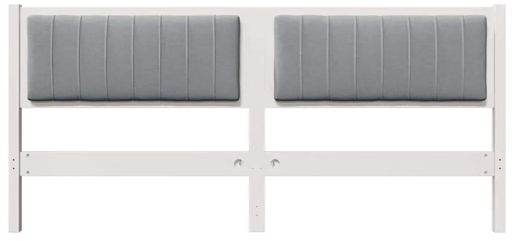 vidaXL Ταπετσαρισμένο κεφαλάρι Λευκό 180 cm Στερεά ξυλεία πεύκου