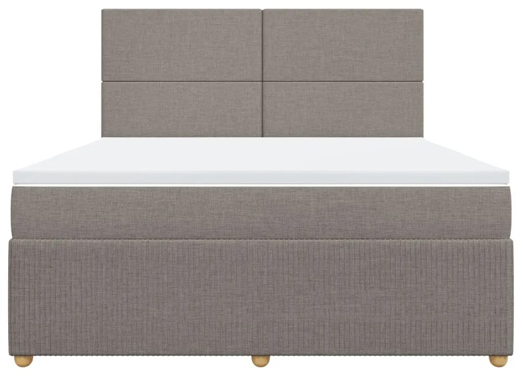 Κρεβάτι Boxspring με Στρώμα Taupe 180x200 εκ. Υφασμάτινο - Μπεζ-Γκρι