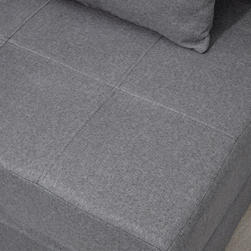 HOMCOM Πολυθρόνα-κρεβάτι, αποσπώμενο κάλυμμα, 70 cm x 70 cm x 61 cm, Σκούρο Γκρι