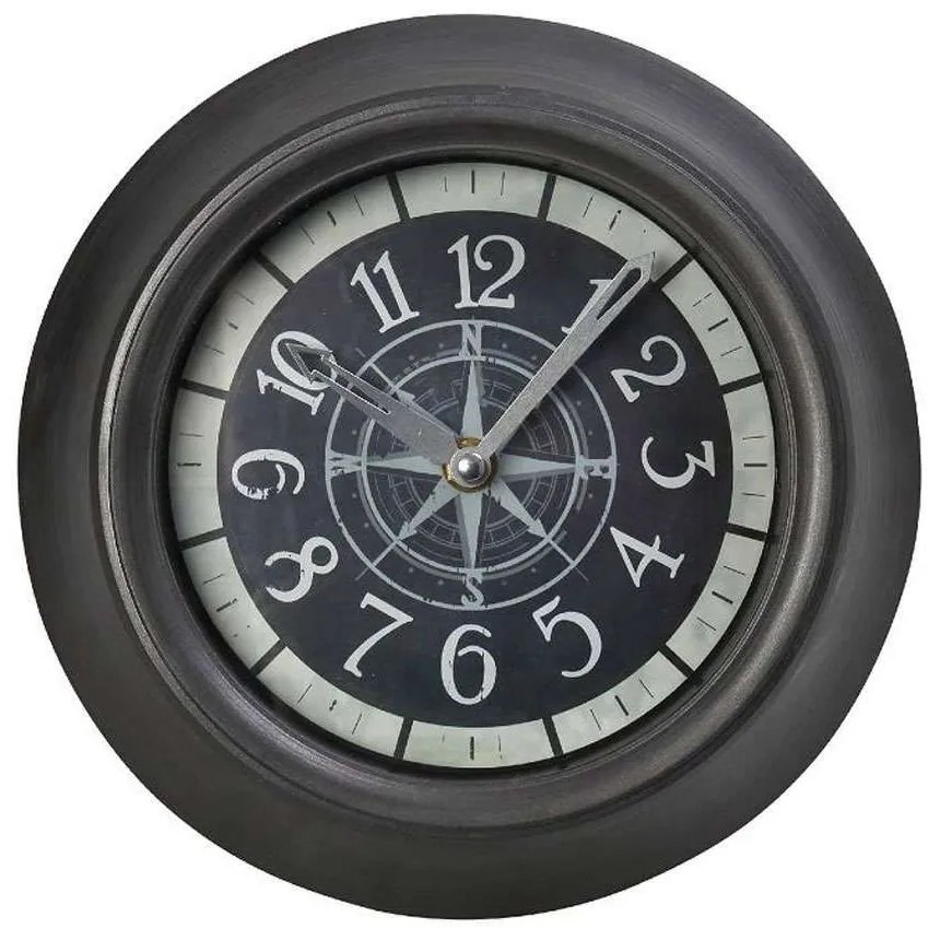 Ρολόι Τοίχου ROL602 23,2x23,2x5,4cm Grey Espiel Polyresin