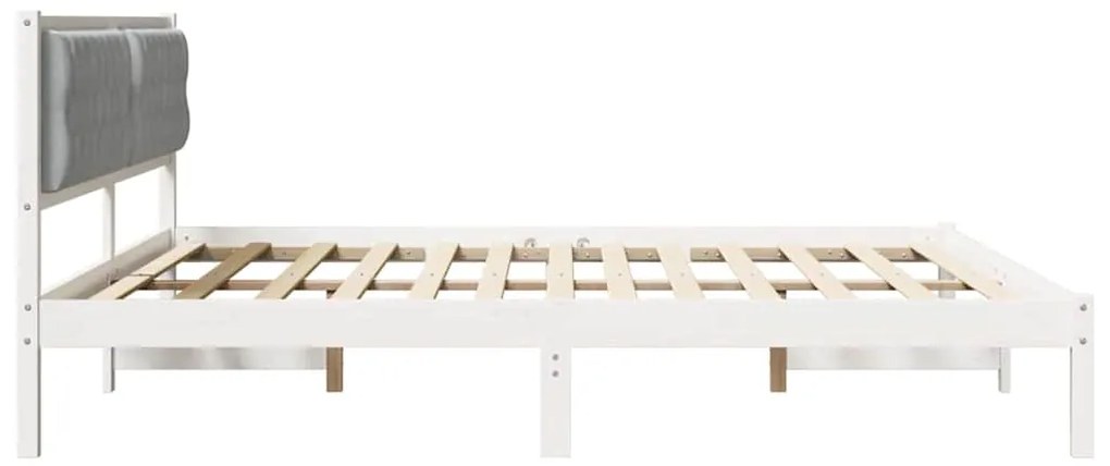 vidaXL Σκελετός Κρεβατιού με κεφαλάρι Ανοιχτό γκρι 200 x 200 cm