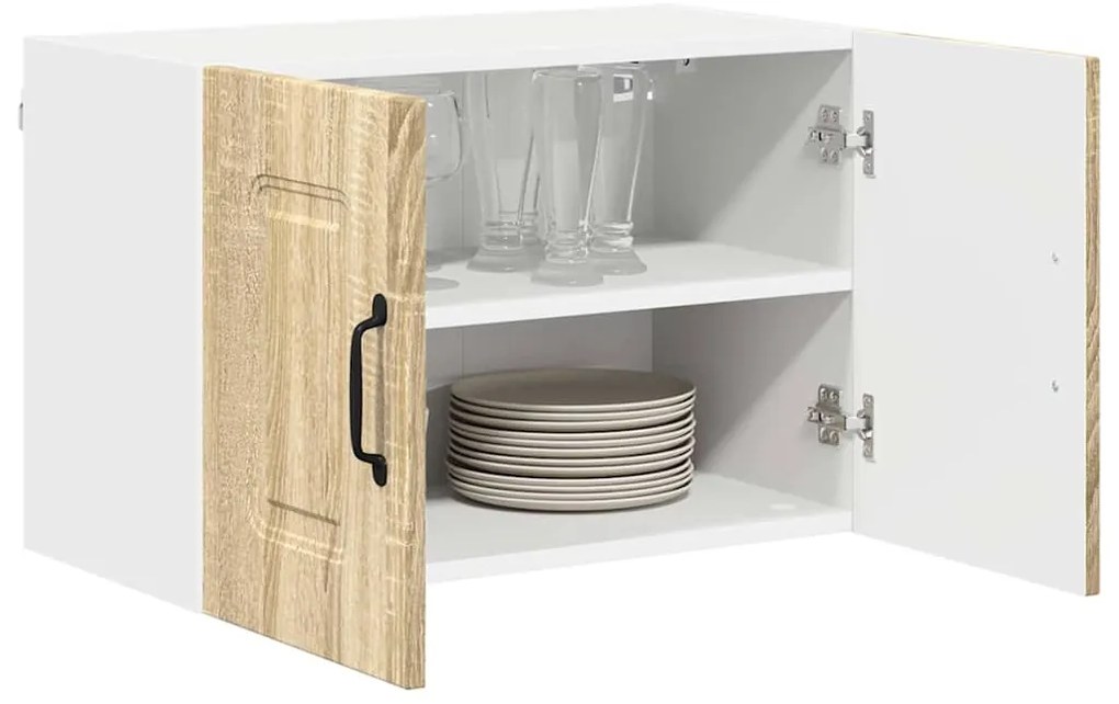 vidaXL Κρεμαστό ντουλάπι κουζίνας με ράφι Δρύς Sonoma 60 x 31 x 40 εκ