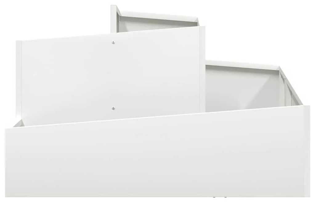 vidaXL Γλάστρα Κήπου Λευκό 80 x 80 x 50 εκ. Κρύα έλαση από χάλυβα