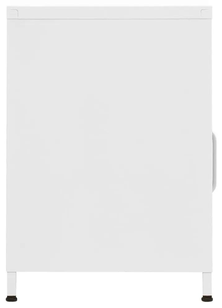 Κομοδίνο Λευκό 35 x 35 x 51 εκ. από Ατσάλι - Λευκό