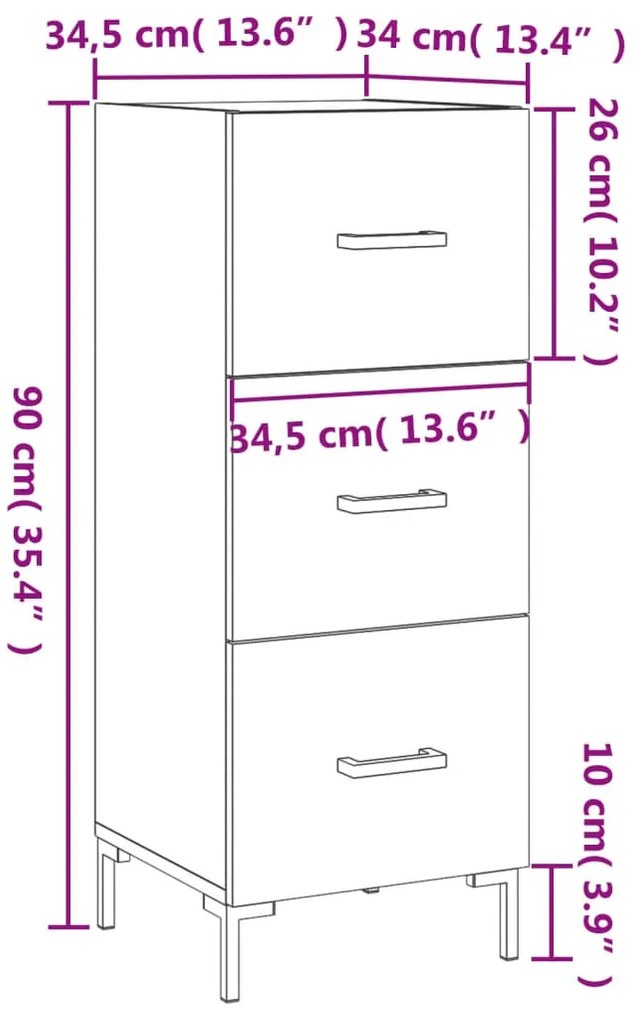 Ντουλάπι Καπνιστή Δρυς 34,5 x 34 x 90 εκ. Επεξεργασμένο Ξύλο - Καφέ