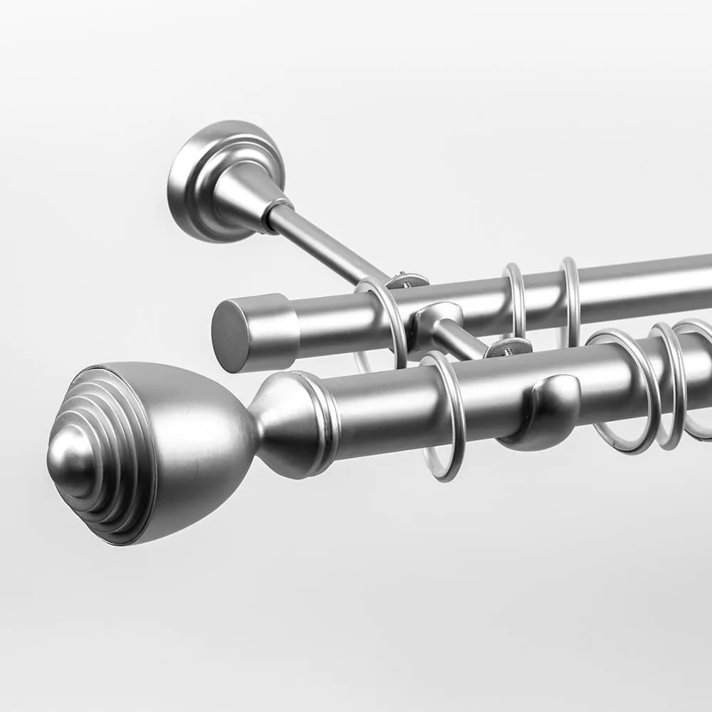 Κουρτινόβεργα διπλή twist Pluton 25/19 – χρώμιο ματ - 320 cm