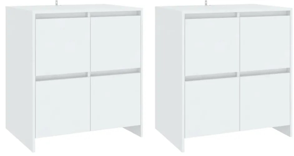 vidaXL Ντουλάπια 2 τεμ. Λευκά 70 x 41 x 75 εκ. από Επεξ. Ξύλο