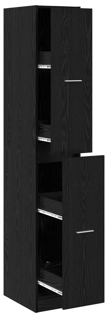 vidaXL Ντουλάπι Αποθήκης Μαύρης Δρυός 30x41x174.5 εκ. Κατασκευασμένο Ξύλο
