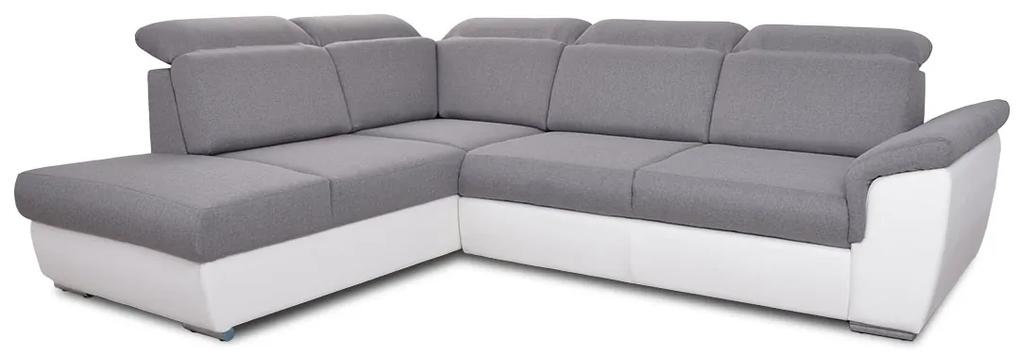 Γωνιακός καναπές Κρεβάτι MILANOS, με αποθηκευτικό χώρο, γκρί με λευκό 267x103x212cm-Αριστερή γωνία-BOG8834