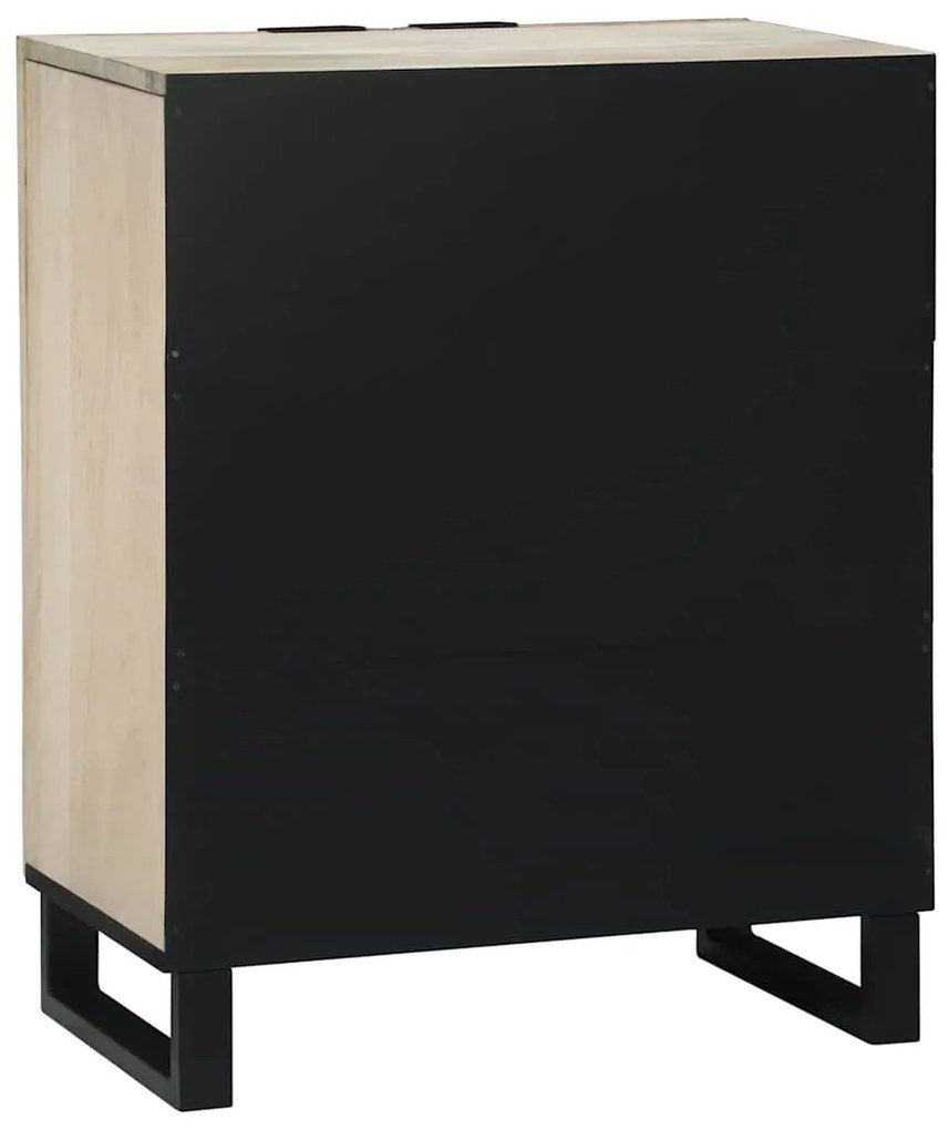 vidaXL Πλαϊνό γραφείο Λευκό 60 x 33,5 x 75 εκ. Στερεό ξύλο μάνγκο