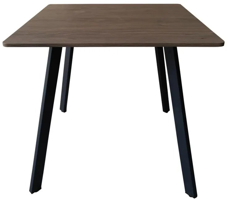 Τραπέζι Squaro καρυδί mdf με μαύρα μεταλλικά πόδια 80x80x75εκ 80x80x75 εκ.