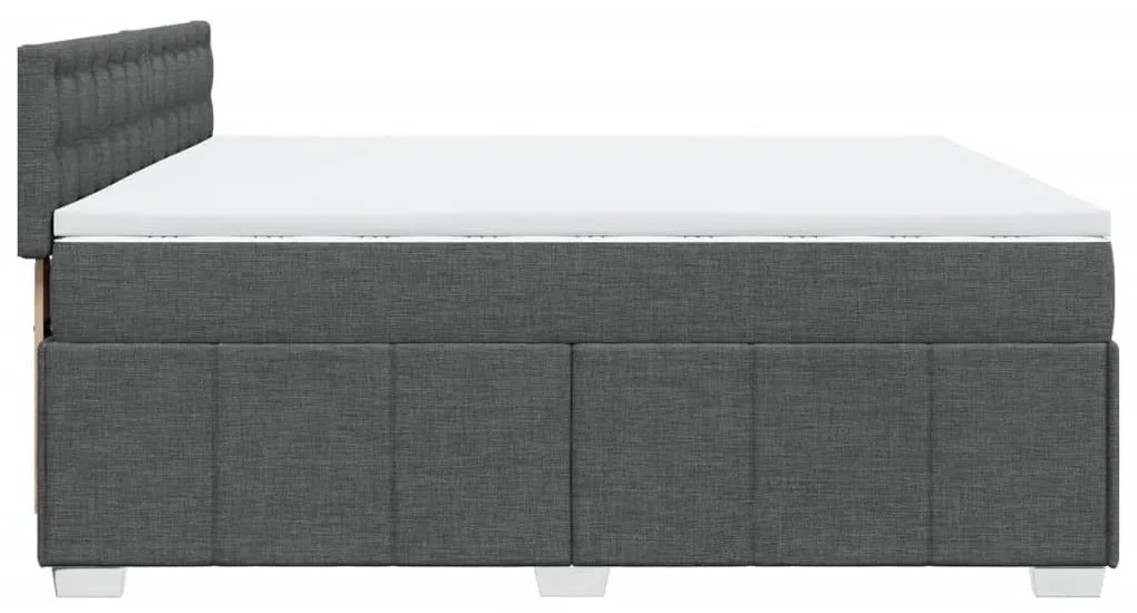 ΚΡΕΒΑΤΙ BOXSPRING ΜΕ ΣΤΡΩΜΑ ΣΚΟΥΡΟ ΓΚΡΙ 200X200 ΕΚ. ΥΦΑΣΜΑΤΙΝΟ 3287190