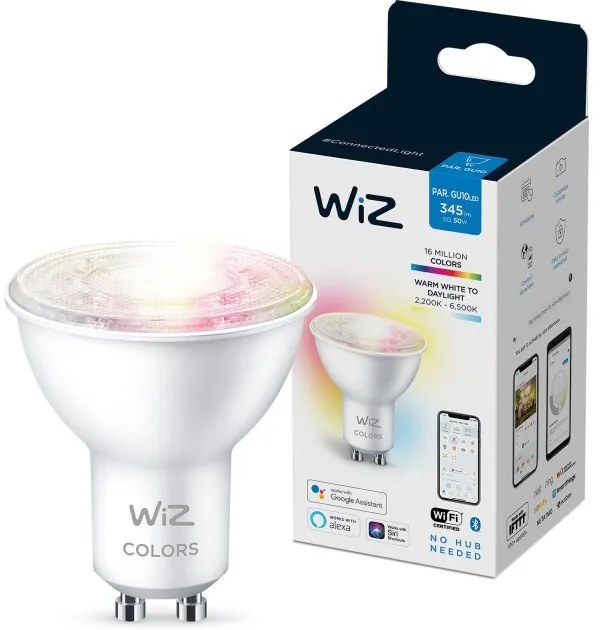 Έξυπνη Λάμπα GU10 50W PAR16 LED Διάφανο Γυαλί RGBW 3CCT Dimmable 929003772322 Wiz-929003772322-Διάφανο 929003772322