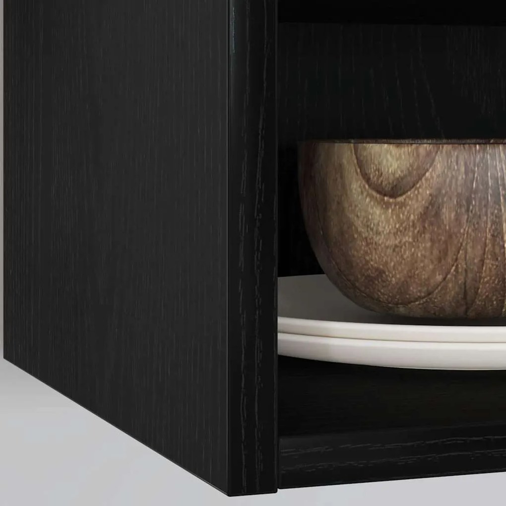 vidaXL Κρεμαστό ντουλάπι με ράφι Μαύρη δρυς 30 x 29,5 x 60 εκ.