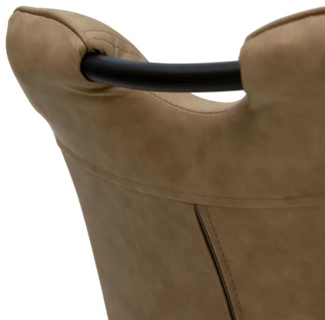 Καρέκλα Nely pakoworld PU μπεζ antique-μαύρο πόδι - Τεχνόδερμα - 058-000048