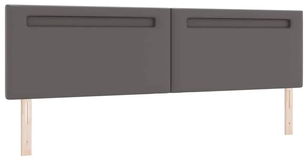 vidaXL Κεφαλάρι Επιτοίχιο με κεφαλάρι Γκρι 200 cm PVC