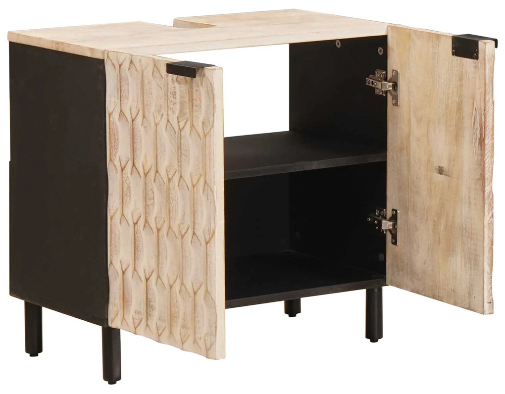 vidaXL Ντουλάπα Νιπτήρα Mπάνιου με ράφι Λευκό 62 x 33 x 58 εκ.