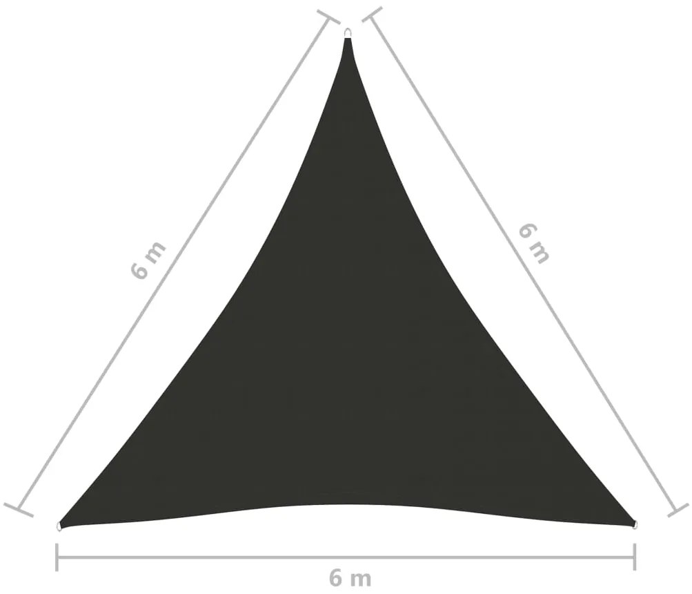 Πανί Σκίασης Τρίγωνο Ανθρακί 6 x 6 x 6 μ. από Ύφασμα Oxford - Ανθρακί